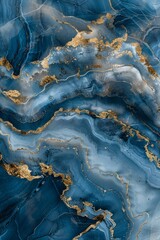 Fototapeta premium Immerse yourself in the elegance a luxurious blue marble abstract texture, accented with delicate