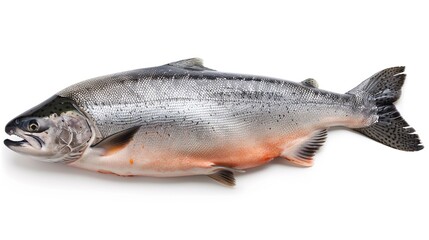 Fototapeta premium fresh salmon fish on a white background.