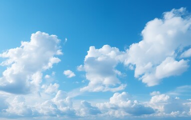 A bright blue sky with fluffy white clouds scattered across the horizon.