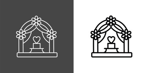 Wedding Altar Outline Icon Vector Illustration