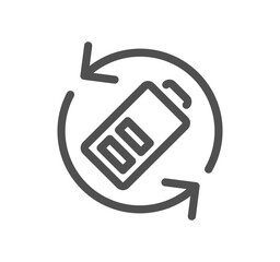 Batteries related icon outline and linear vector.
