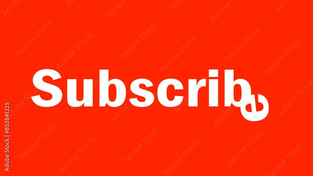 Poster animated 'subscribe' text moving on red background