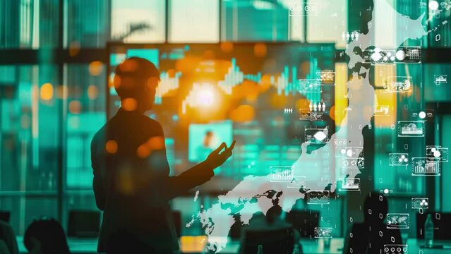 Innovative workspace with virtual data and collaborative business activities