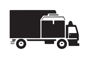 Truck Transport Icon  silhouette vector isolated on a white background