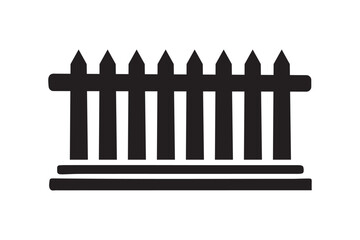 The Fence Icon  silhouette vector isolated on a white background
