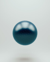 Blue geo sphere glass sphere globe bubble gold spheres white background 3d illustration render digital rendering