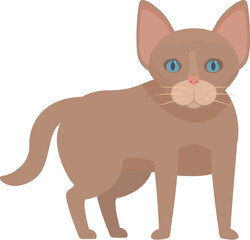 Minimalist illustration of a brown cat standing on all fours