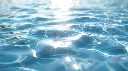 The sun is reflecting on a moving water surface