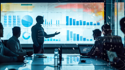 Innovative workspace with virtual data and collaborative business activities