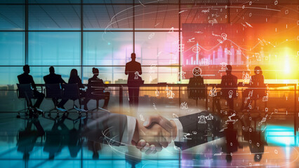 Innovative workspace with virtual data and collaborative business activities