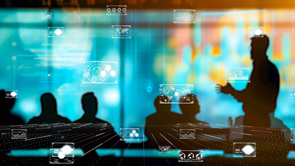 Innovative workspace with virtual data and collaborative business activities