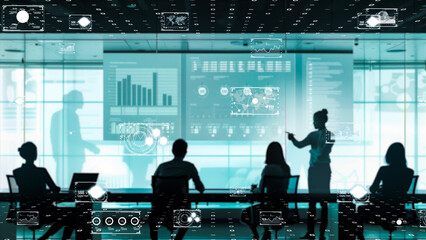 Innovative workspace with virtual data and collaborative business activities