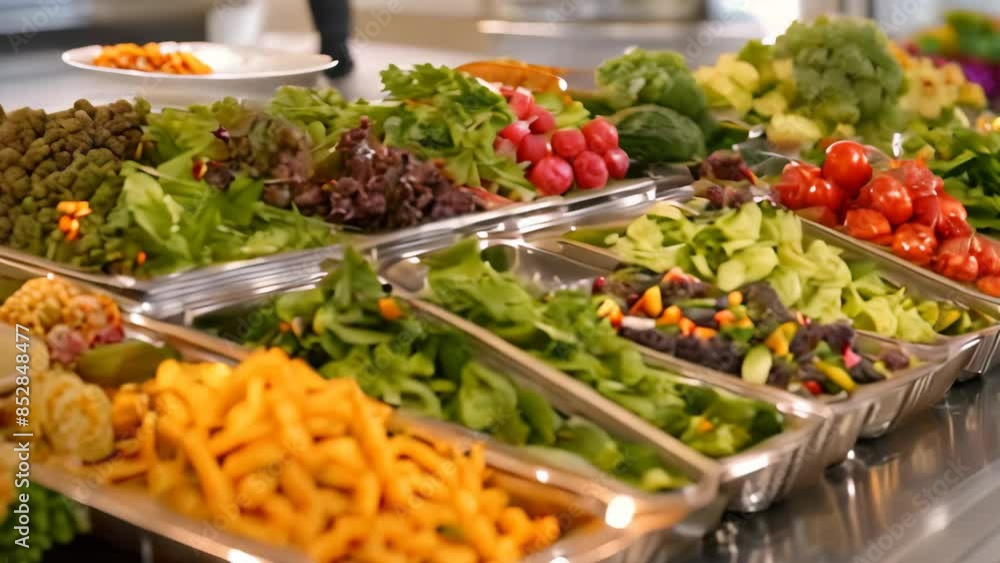 Poster collection of trays displaying an assortment of fresh vegetables ready for consumption, an array of 