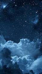 Fototapeta premium Dark blue sky, clear serene, paints heavens with tranquil hue, offering peaceful atmosphere