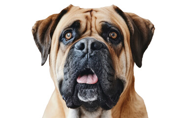 Obraz premium Portrait Head Of A Happy Mastiff Dog With A Transparent Background, Puppy Mastiff Dog Bread, PNG, Cut Out