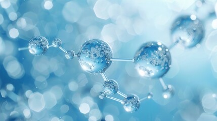 A closeup of water molecules