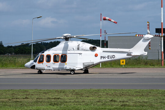Den Helder, Netherlands -June 5, 2024: CHC Helicopters AgustaWestland AW139 with registration PH-EUD