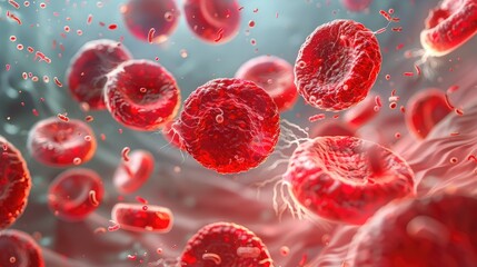 Fototapeta premium Illustration of red blood cells at the core captured on World Blood Donor Day celebrated on June 14th