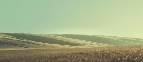 Obraz premium Beautiful summer landscape with hills and blue sky - retro vintage effect.