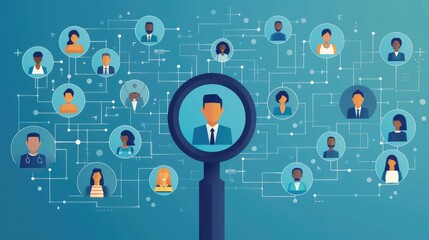 Recruitment finding candidate for job applicant, Hiring and recruitment processes, Job finding concept