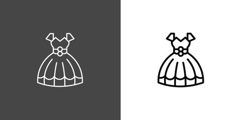 Wedding Dress Outline Icon Vector Illustration