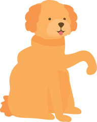 Illustration of a cute dog sitting and raising its paw