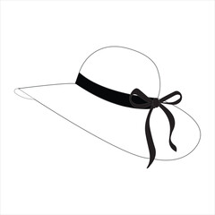 Hat icon. Vector illustration. Flat design. Man and women's hat icon , web icon Fashion. Vector illustration. Lady or women's beach hat . Elements of beach holidays