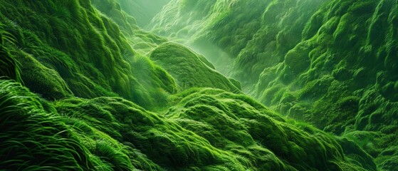 Abstract green landscape wallpaper serene, tranquil natural setting transports