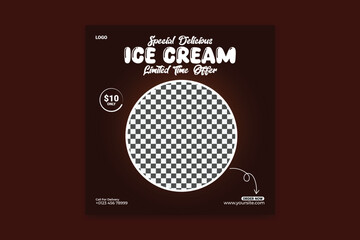 ice cream social media design template