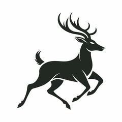 silhouette of a running deer vector illustration.