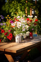 Fototapeta premium Backyard garden background.