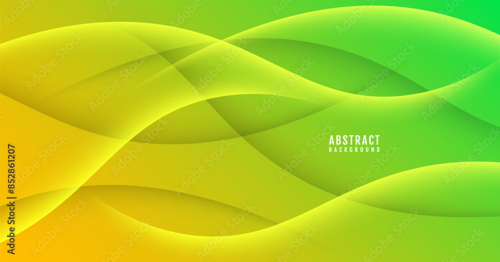 Poster 3d colorful abstract background overlap layer on bright space with waves effect decoration. minimali