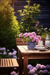 Fototapeta premium Backyard garden background.