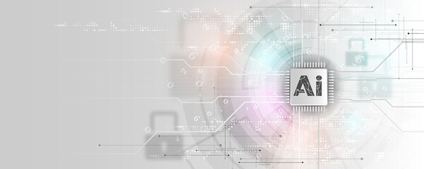 Technology concept background image, circuit board, network, communication chip, computer processing system