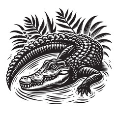 Crocodile vector art design 