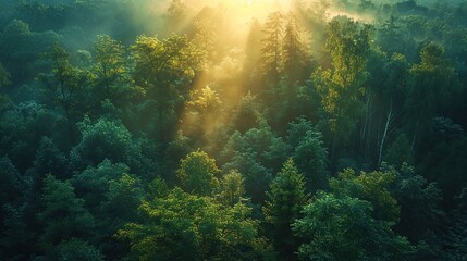 Fototapeta premium tree in the middle of a green forest