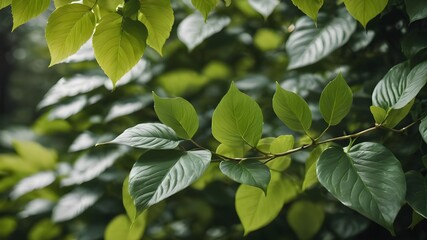 Obraz premium ai generated green leaves on a tree