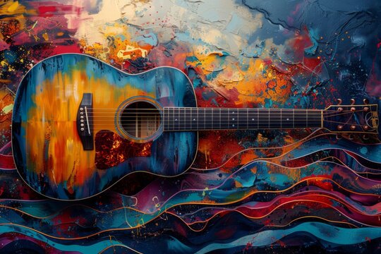 abstract background in colors and patterns for National Country Music Day