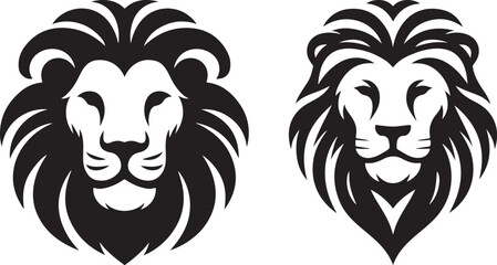 Lion silhouette vector logo icon