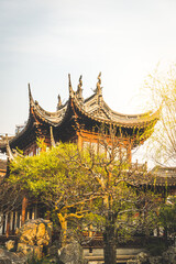 Obraz premium view of chinese architecture in Yu Garden in Shanghai, China