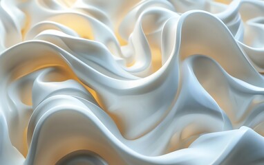 Obraz premium Close-up of smooth, flowing white fabric with elegant curves and light highlights, creating a soft and luxurious texture.