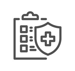 Hospital and medical care related icon outline and linear vector.
