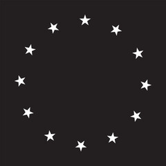 Vector image - white stars circle on black background. Suitable for any design. EPS 10/AI