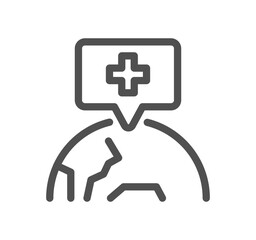 Hospital and medical care related icon outline and linear vector.
