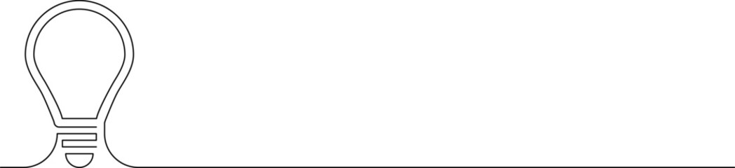 Light bulb in one continuous line drawing. Innovation symbol and creative concept. Brainstorm and education symbol. Doodle Vector illustration