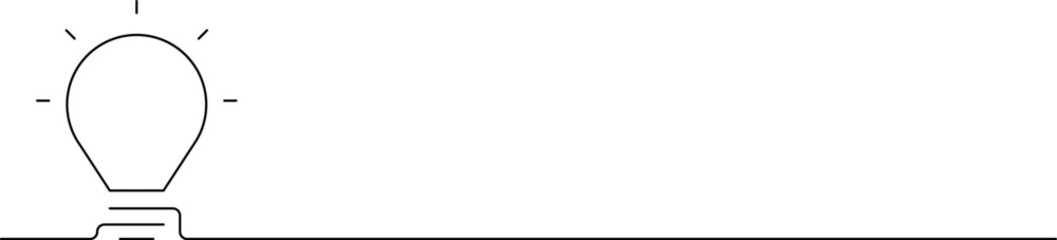 Light bulb in one continuous line drawing. Innovation symbol and creative concept. Brainstorm and education symbol. Doodle Vector illustration