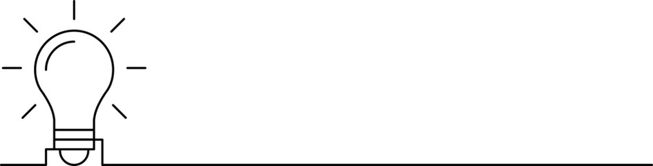 Light bulb in one continuous line drawing. Innovation symbol and creative concept. Brainstorm and education symbol. Doodle Vector illustration