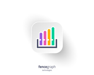 Abstract colorful fence graphic chart logo