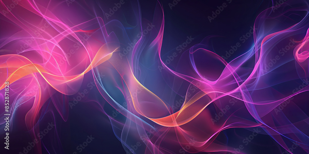 Poster vivid abstract background featuring colorful light lines and smooth waves. perfect for technology, d