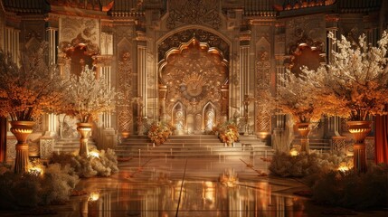 Fototapeta premium Stage Background Design For An Elegant Wedding